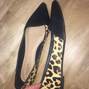 Flats shoes crown vintage leopard